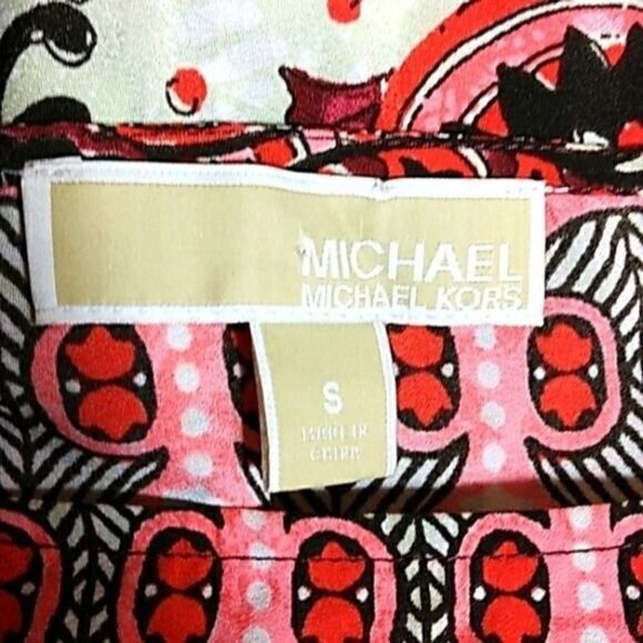 Michael Kors Swim Cover Womens Sz S Red Boho Round Neck Vacation Tassel Beach - Picture 8 of 8